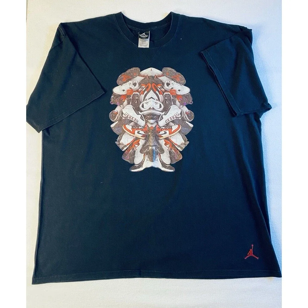 Vintage Y2K Air Jordan Sneakers T-Shirt Medium Jumpman Nike OG Shoe Collage